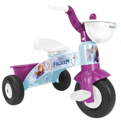 Tricicleta copii, Disney Frozen, 1-3 ani, cu cos transport, albastra