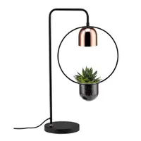 Veioză Neordic Fanja pentru plante, max 1x20W bec GU10, culoare negru/cupru 230V din metal si sticla