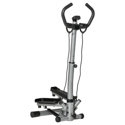 Stepper ghidon reglabil, cu 2 pistoane hidraulice, Monitor LCD, manere moi 55x53x118-128cm, negru HOMCOM | Aosom Romania