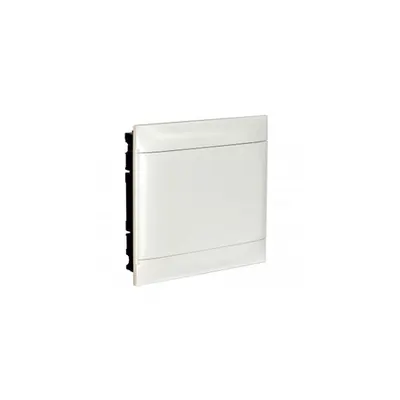 Practibox S Montaj incastrat cabinet pentru zidarie cu Bara de nul - Usa alba - 2 randuri cu 18 module per rand