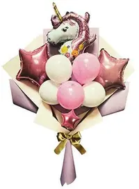 Set de baloane PartyGo - Buchet cu unicorn, 9 buc