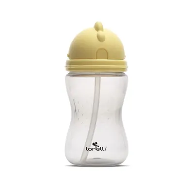 Cana sport cu pai moale si flexibil, capac de protectie rotativ, 300 ml, Yellow Grey