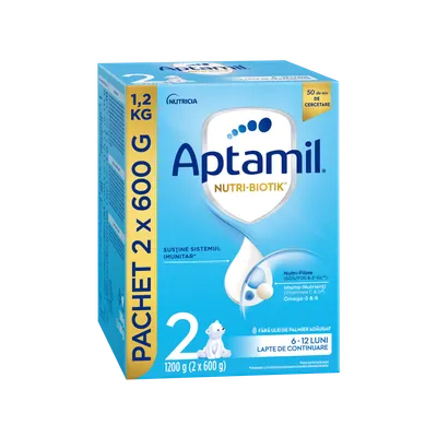 Lapte de continuare pentru 6-12 luni NUTRI-BIOTIK 2, 1200g, Aptamil