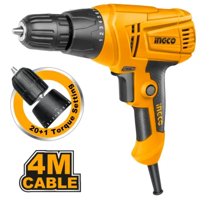 Masina de gaurit si insurubat Bormasina 280W cu Cablu 4m, Ingco ED2808