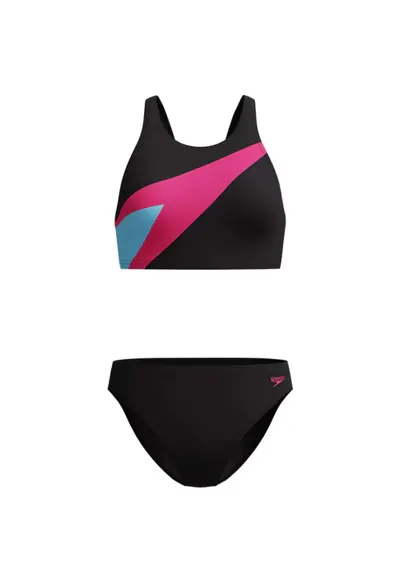 Costum inot femei 2 piese Hyperboom roz/negru – Endurance Pro - rezistent la clor - Roz