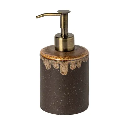 Dozator de săpun lichid maro din gresie ceramică Poterie Bath – Casafina