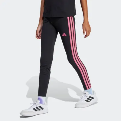 Colanți bumbac ADIDAS Educație fizică Negru-Roz Fete