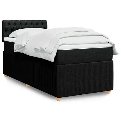 Gossi pat box spring cu saltea, negru, 90x190 cm, textil