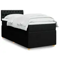 Gossi pat box spring cu saltea, negru, 90x190 cm, textil