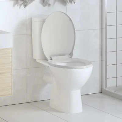 vidaXL Capac WC cu închidere silențioasă, alb, oval