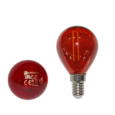 Bec sferic colorat cu LED COG E14 E14 E14 E14 2W (≈25w) lumina rosie L 78mm