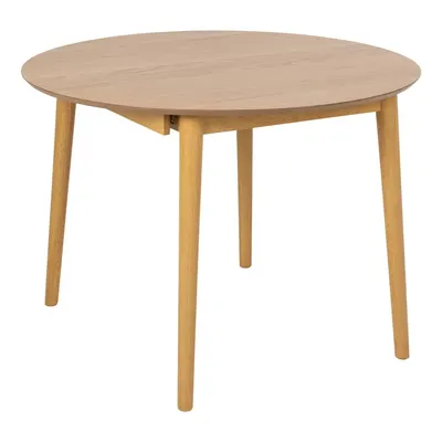Masă de dining rotundă extensibilă cu aspect de lemn de stejar cu blat suplimentar ø 115 cm Montreux – Actona