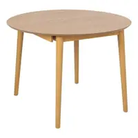 Masă de dining rotundă extensibilă cu aspect de lemn de stejar cu blat suplimentar ø 115 cm Montreux – Actona