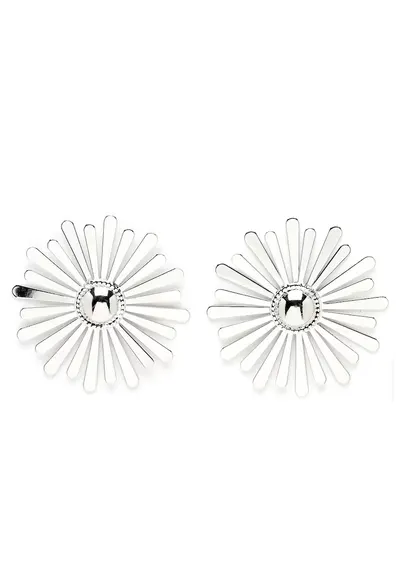 Cercei in forma de floare - Argintiu
