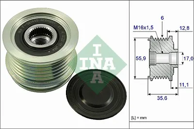Fulie Alternator Audi A3, A4, A6, Tt; Seat Alhambra, Altea, Altea Xl, Exeo, Exeo St, Leon, Toledo Iii; Skoda Octavia Ii, Superb Ii, Yeti; Vw Beetle, Cc, Eos, Golf V, Golf Vi 1.6 1.8 2.0 Dupa 2000