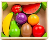 Set din lemn Bigjigs - Suport de fructe, cu accesorii