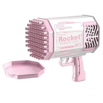 Pistol cu 69 gauri pentru baloane de sapun Roz