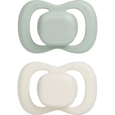 B.Box Natural Rubber 0-6m suzetă Sage/Vanilla 2 buc