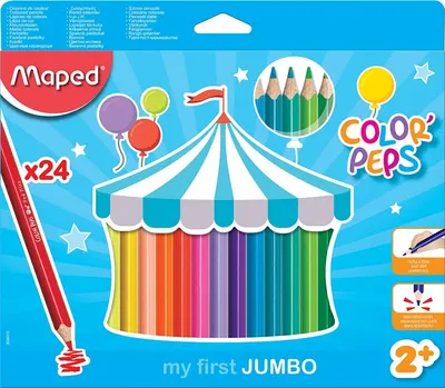 Set creioane Maped Color Peps - My First Jumbo, 24 culori