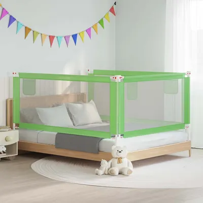 vidaXL Balustradă de protecție pat copii, verde, 190x25 cm, textil