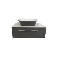 Dulap baie suspendat KolpaSan Blanche 75 cm, pentru lavoar pe blat, antracit