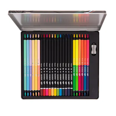 Creioane colorate, 24buc/set, cutie metalica, Daco