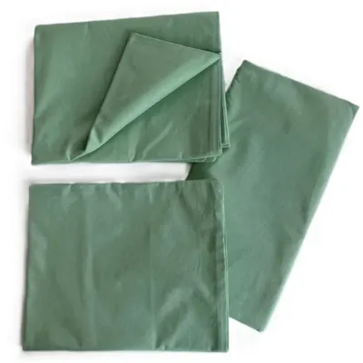 Lenjerie cu 3 piese din bumbac organic pentru patut 120x60 cm Twindeco Verde menta