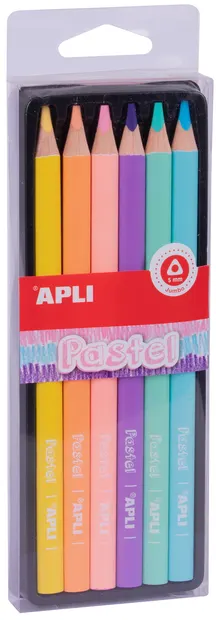 Set de creioane jumbo colorate APLI - 6 culori, pastel