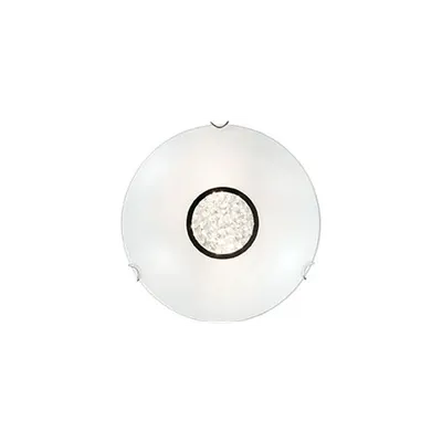 Plafoniera Oblo, 2 becuri, dulie E27, D:300 mm, H:90 mm, Alba