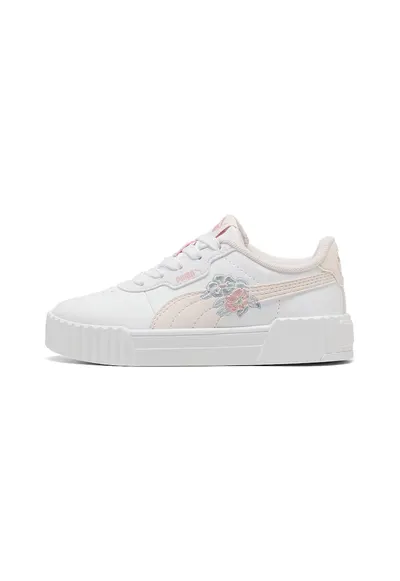 Pantofi sport Carina 3.0 cu broderie florala - Alb/Piersica/Verde pal/Albastru pal