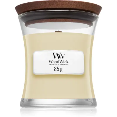 Woodwick White Teak lumânare parfumată cu fitil din lemn 85 g