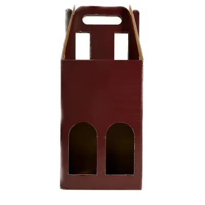 Cutie pentru 2 sticle, culoare Bordeaux cu gat deschis - Default Title