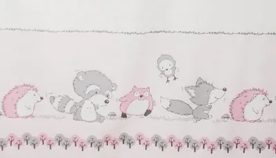 Set protectii patut Odette Pink din bumbac 50x100 cm