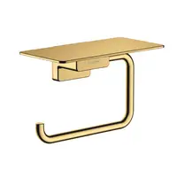 Suport hartie igienica cu polita, culoare auriu lucios Hansgrohe AddStoris 41772990