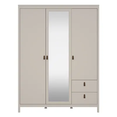 Șifonier grej cu oglindă 150x199x58 cm Madrid – Tvilum
