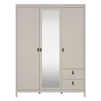 Șifonier grej cu oglindă 150x199x58 cm Madrid – Tvilum