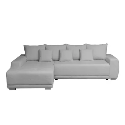 Coltar MARIBO L BUCLE extensibil, cu arcuri si lada depozitare, colt stanga, gri, 282x205x92 cm