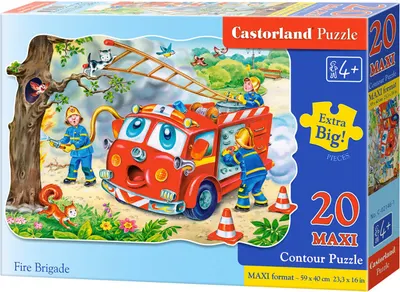 Puzzle Castorland din 20 XXL de piese - Pompierii salveaza un pisoi