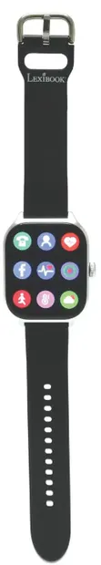 Ceas inteligent Lexibook - Power Watch, iOS/Android, cu curea neagră și albă