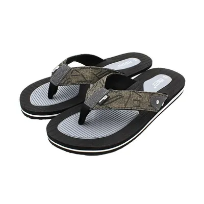 Șlapi flip-flop bărbați, Perletti, negru cu gri, 41 EU