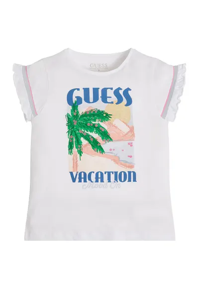 Tricou de bumbac cu imprimeu - Alb/Albastru