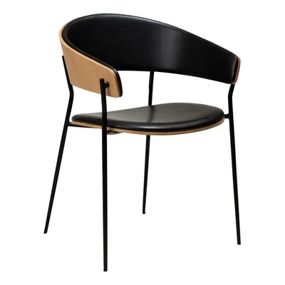 Scaun de sufragerie negru/în culoare naturală deschisă cu cotiere Crib – DAN-FORM Denmark