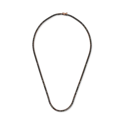 Colier tennis din aur roz-negru cu diamante negre de 2.3ct