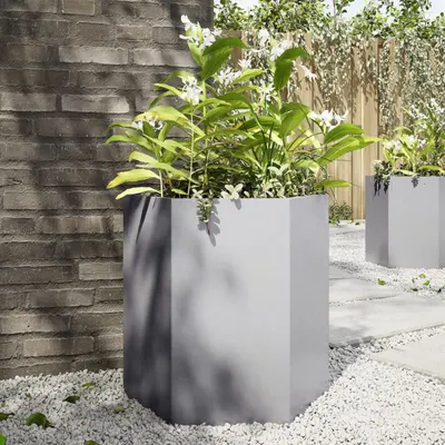Gossi jardiniera de gradina 46x40x45 cm otel galvanizat hexagonal