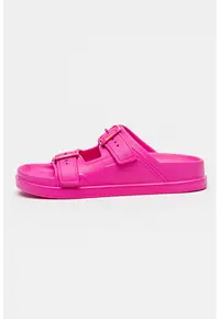 Papuci din material sintetic cu catarama ajustabila Eva - Fucsia