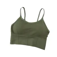 S/M - Bustiera Sport pentru Dama, cu Bretele Reglabile si Spatele Gol, Fara Cusaturi, Model Push Up, Verde, MIX14112-1239