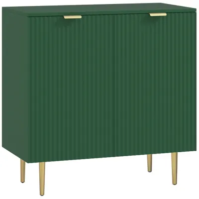 HOMCOM Bufet pentru bucătărie mobilier de depozitare cu 2 uși poliță reglabilă picioare metalice ridicate 80 x 40 x 80 cm verde măsliniu | Aosom Romania
