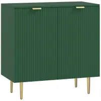 HOMCOM Bufet pentru bucătărie mobilier de depozitare cu 2 uși poliță reglabilă picioare metalice ridicate 80 x 40 x 80 cm verde măsliniu | Aosom Romania