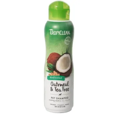Sampon TropiClean cu Ovaz si Arbore de Ceai, 355 ml