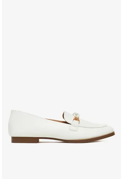 Mocasini Material Sintetic - Culoare Alb - Alb